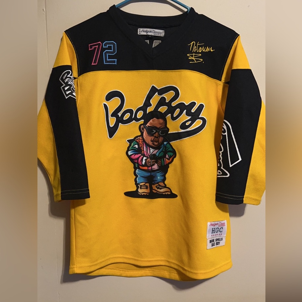 BAD BOY BIGGIE SMALLS YOUTH HOCKEY JERSEY YELLOW